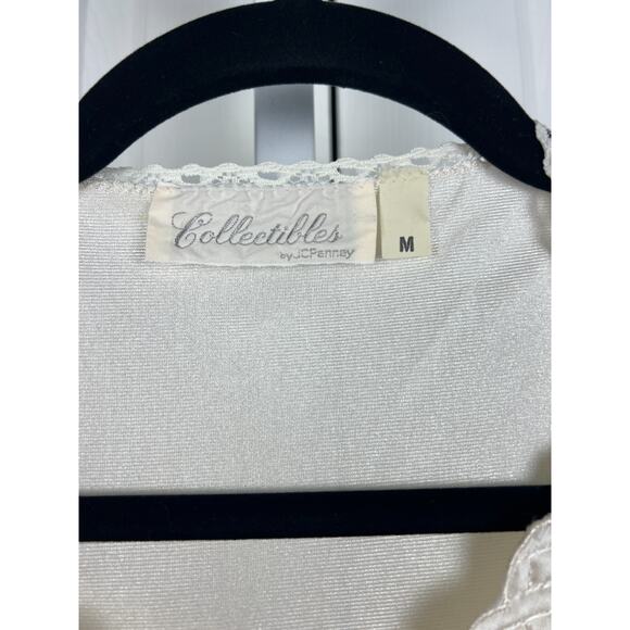 Vintage Cream Satin Button Down Collectible By JC Penny Made In USA Robe Medium - Picture 3 of 10